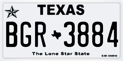 TX license plate BGR3884