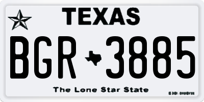 TX license plate BGR3885