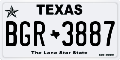 TX license plate BGR3887