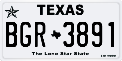 TX license plate BGR3891