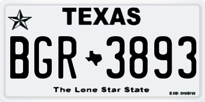 TX license plate BGR3893