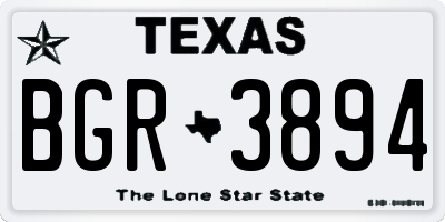 TX license plate BGR3894
