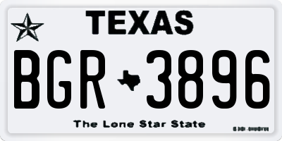 TX license plate BGR3896