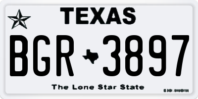 TX license plate BGR3897