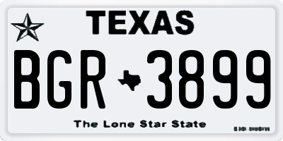 TX license plate BGR3899