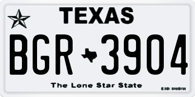 TX license plate BGR3904
