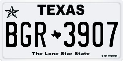 TX license plate BGR3907