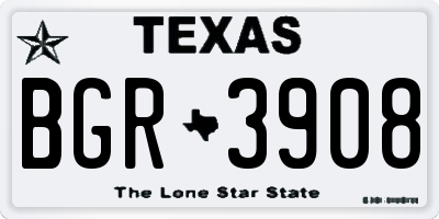 TX license plate BGR3908