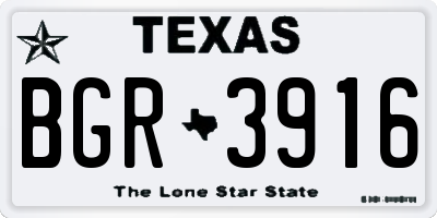 TX license plate BGR3916