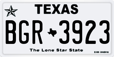 TX license plate BGR3923
