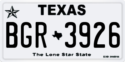 TX license plate BGR3926