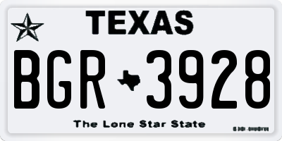 TX license plate BGR3928