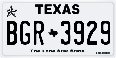 TX license plate BGR3929