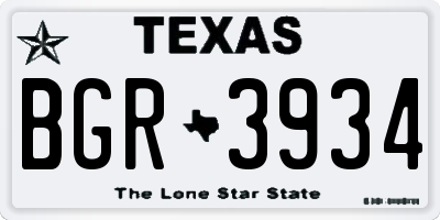 TX license plate BGR3934