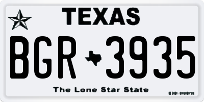 TX license plate BGR3935