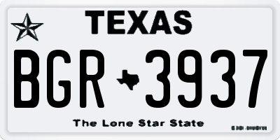 TX license plate BGR3937