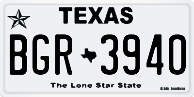 TX license plate BGR3940