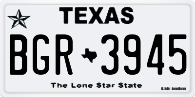 TX license plate BGR3945