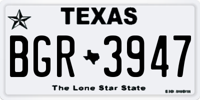 TX license plate BGR3947
