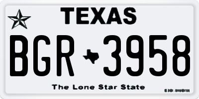 TX license plate BGR3958