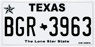 TX license plate BGR3963