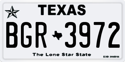 TX license plate BGR3972