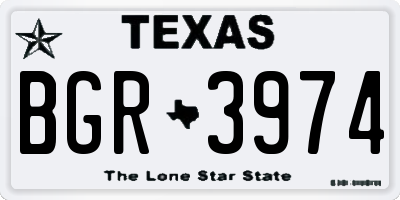 TX license plate BGR3974