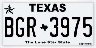 TX license plate BGR3975