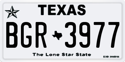 TX license plate BGR3977