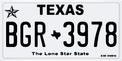TX license plate BGR3978
