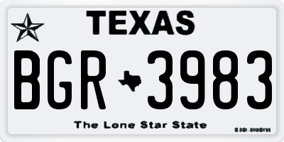 TX license plate BGR3983