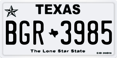 TX license plate BGR3985