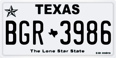 TX license plate BGR3986