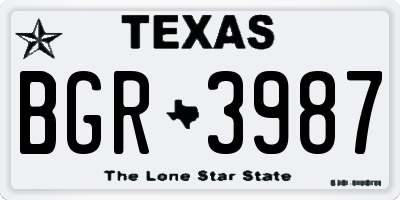 TX license plate BGR3987
