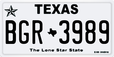 TX license plate BGR3989