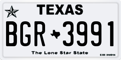 TX license plate BGR3991