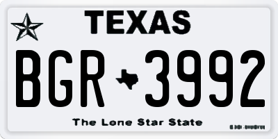TX license plate BGR3992