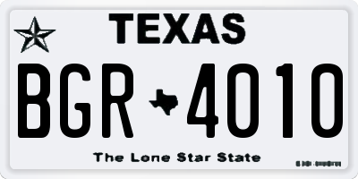 TX license plate BGR4010