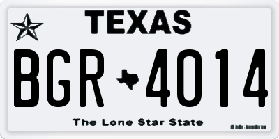 TX license plate BGR4014