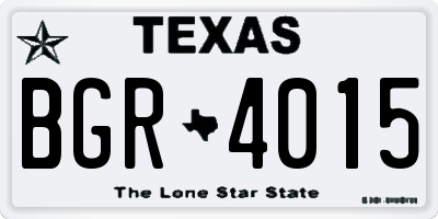 TX license plate BGR4015