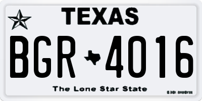 TX license plate BGR4016