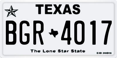 TX license plate BGR4017
