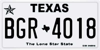 TX license plate BGR4018