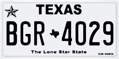 TX license plate BGR4029