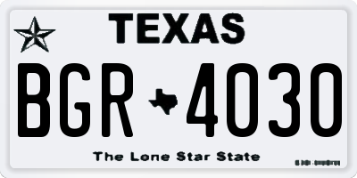 TX license plate BGR4030