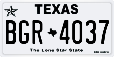 TX license plate BGR4037
