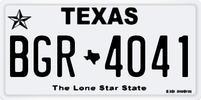 TX license plate BGR4041