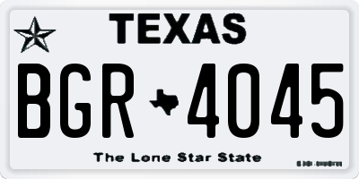 TX license plate BGR4045