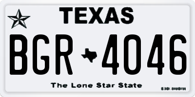 TX license plate BGR4046