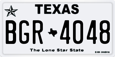 TX license plate BGR4048